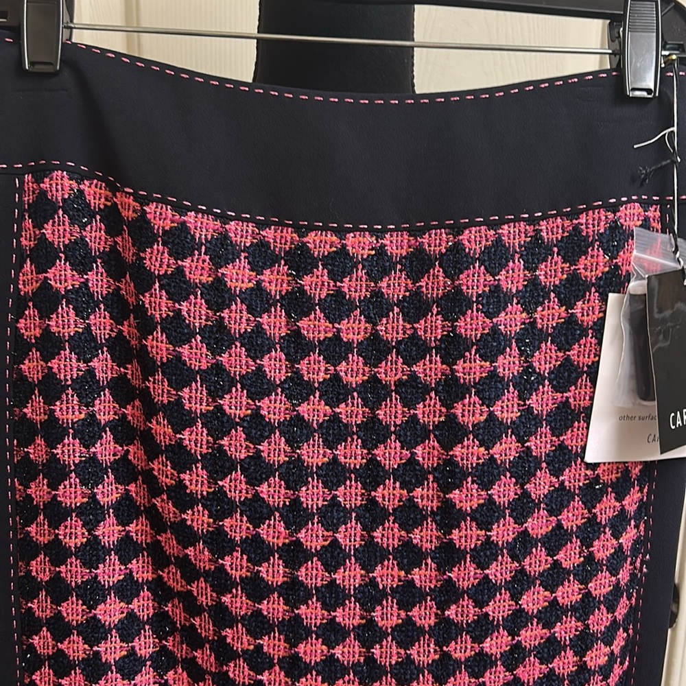 Carlisle VICTOIRE Pink and Black Pencil Skirt, Size 2, Waist 14, L 22”, NWT - Picture 2 of 7